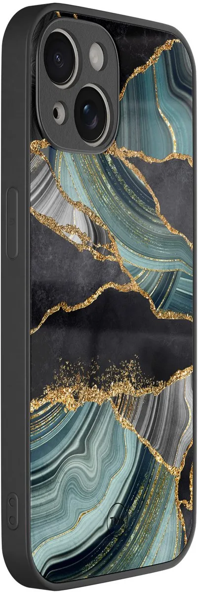 Casevibes iPhone 13 Hoesje Marble Jade Stone - Multi