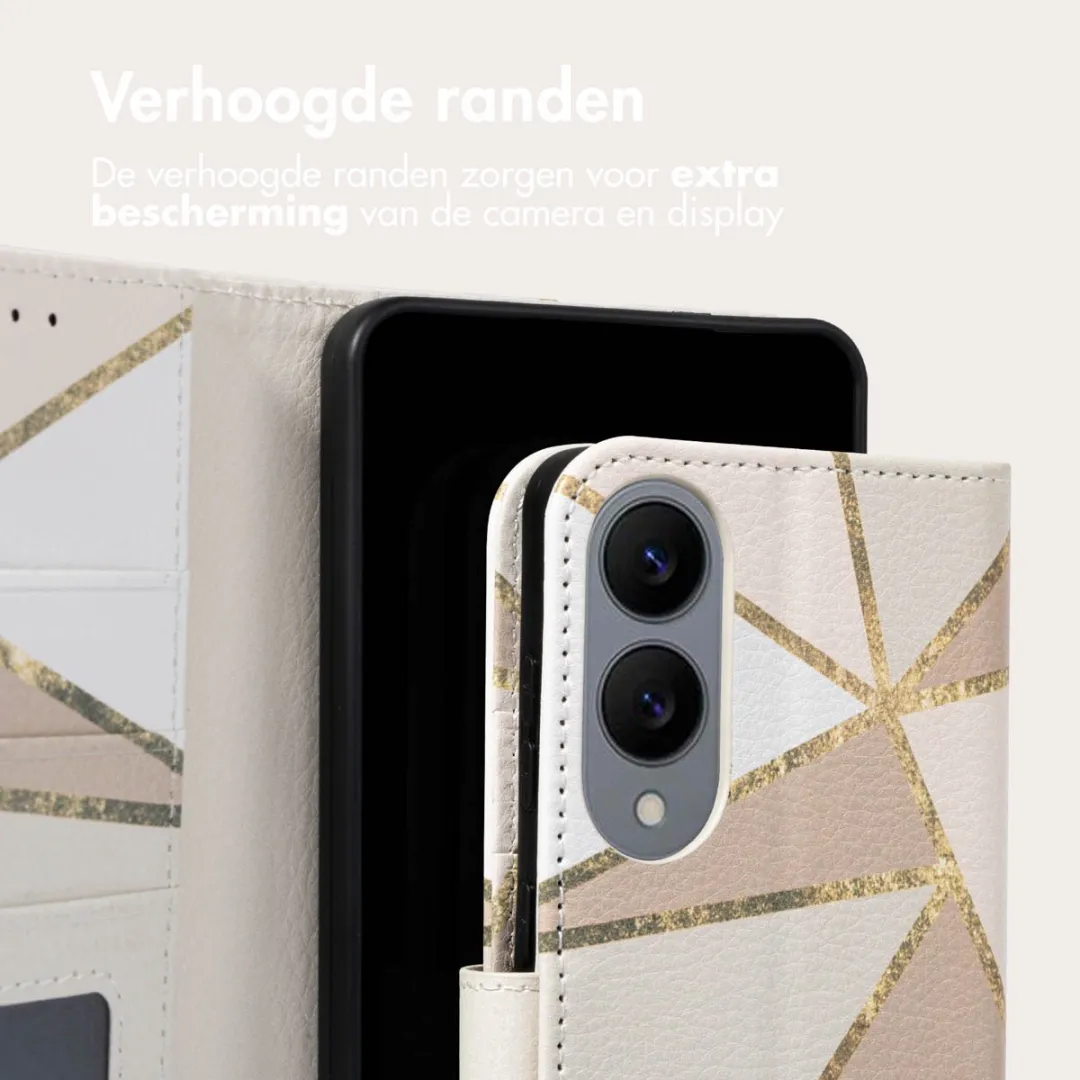 Imoshion Samsung Galaxy S25 Edge Hoesje - Beige Graphic - 3 Pasjes
