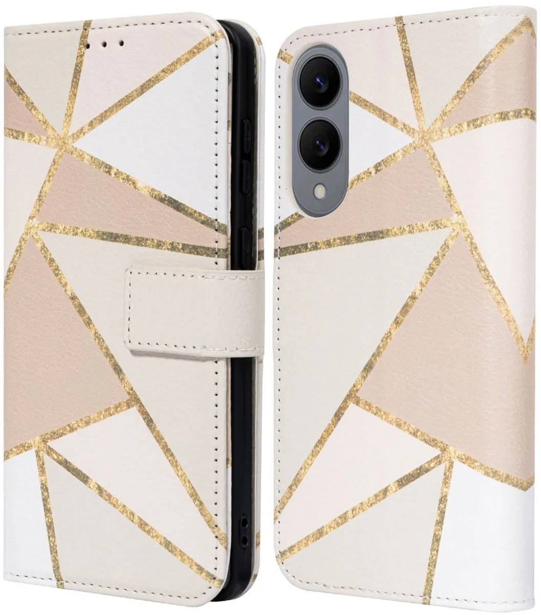 Imoshion Samsung Galaxy S25 Edge Hoesje - Beige Graphic - 3 Pasjes
