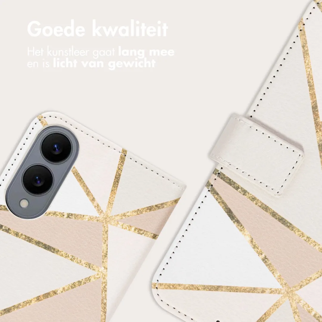 Imoshion Samsung Galaxy S25 Edge Hoesje - Beige Graphic - 3 Pasjes