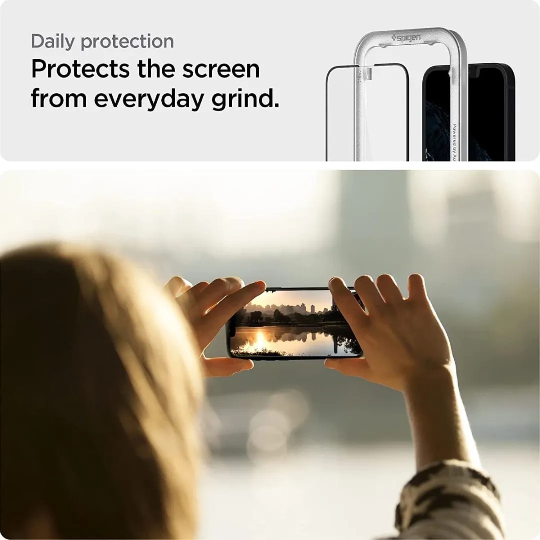 Spigen AlignMaster Glas Beschermer - iPhone 13/14 - Zwart