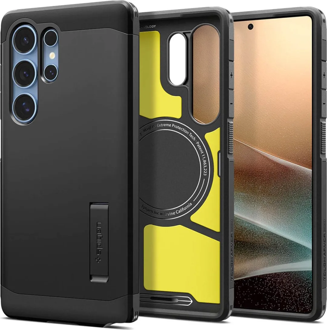 Spigen Tough Armor MagFit ACS08964 Hoesje - Samsung Galaxy S25 Ultra - Zwart