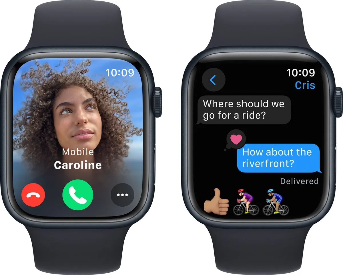 Apple Watch Series 9 GPS+Cellular 45mm Midnight Aluminium - Zwart