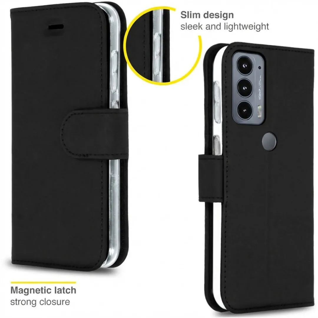 Accezz Hoesje Motorola Edge 20 - Wallet Softcase - 3 Pasjes - Zwart
