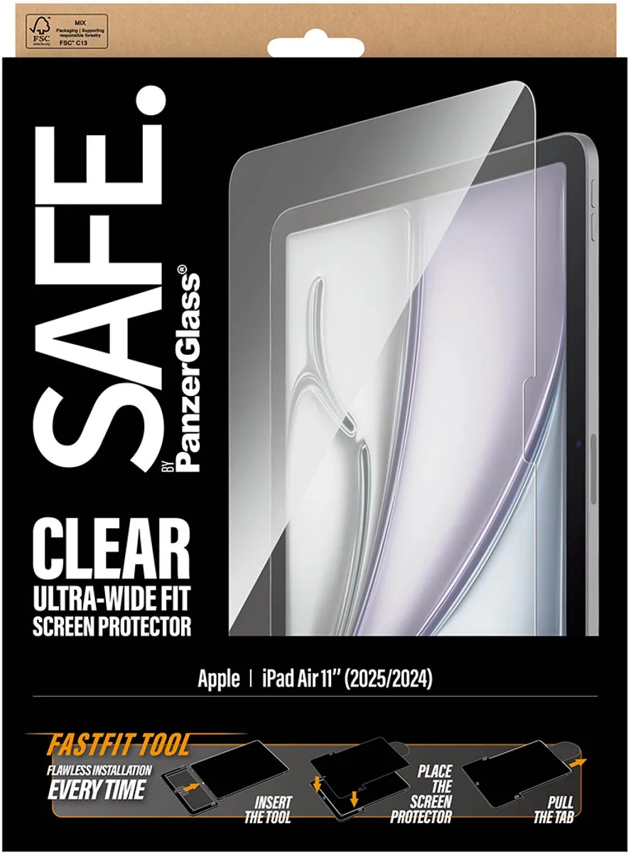 PanzerGlass SAFE. SA77014 Schermbeschermer iPad Air 11" (2024-2026) - Doorzichtig - afbeelding 3 van 6