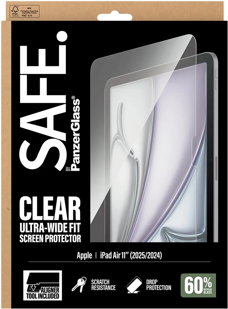 PanzerGlass SAFE. SA77014 Schermbeschermer iPad Air 11" (2024-2026) - Doorzichtig - afbeelding 2 van 6