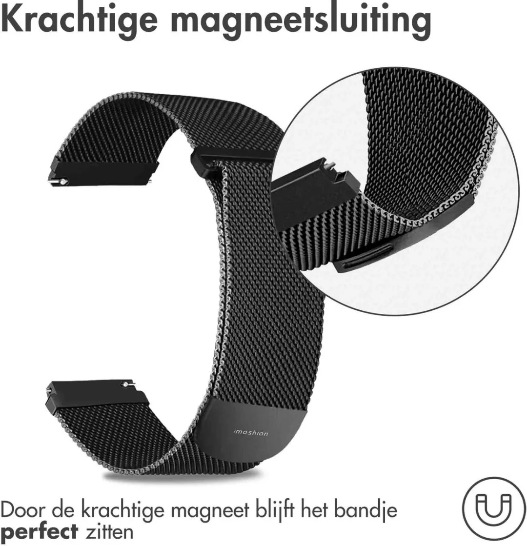 Imoshion Milanees Magnetisch Bandje 22mm - Maat M - Zwart