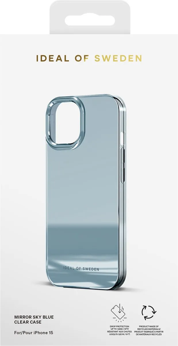 iDeal of Sweden Mirror Case iPhone 15 - Sky Blue - IDCLC-I2361-483 - afbeelding 6 van 6