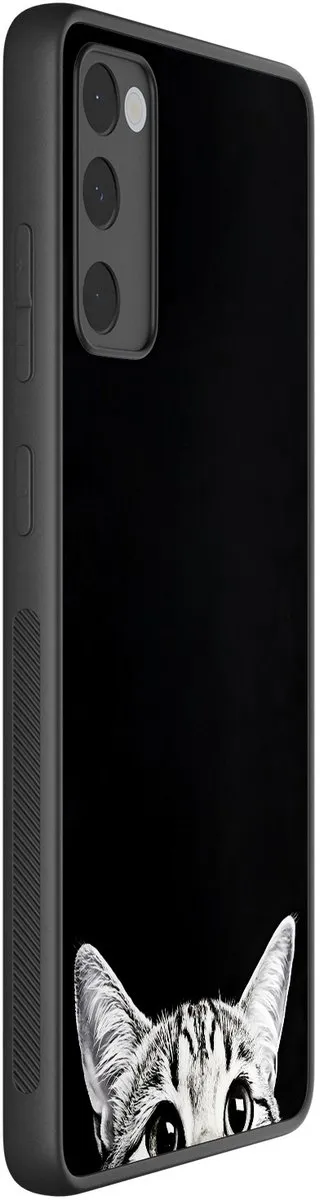Casevibes Hoesje Samsung Galaxy S20 FE - Kat Kiekeboe - Zwart