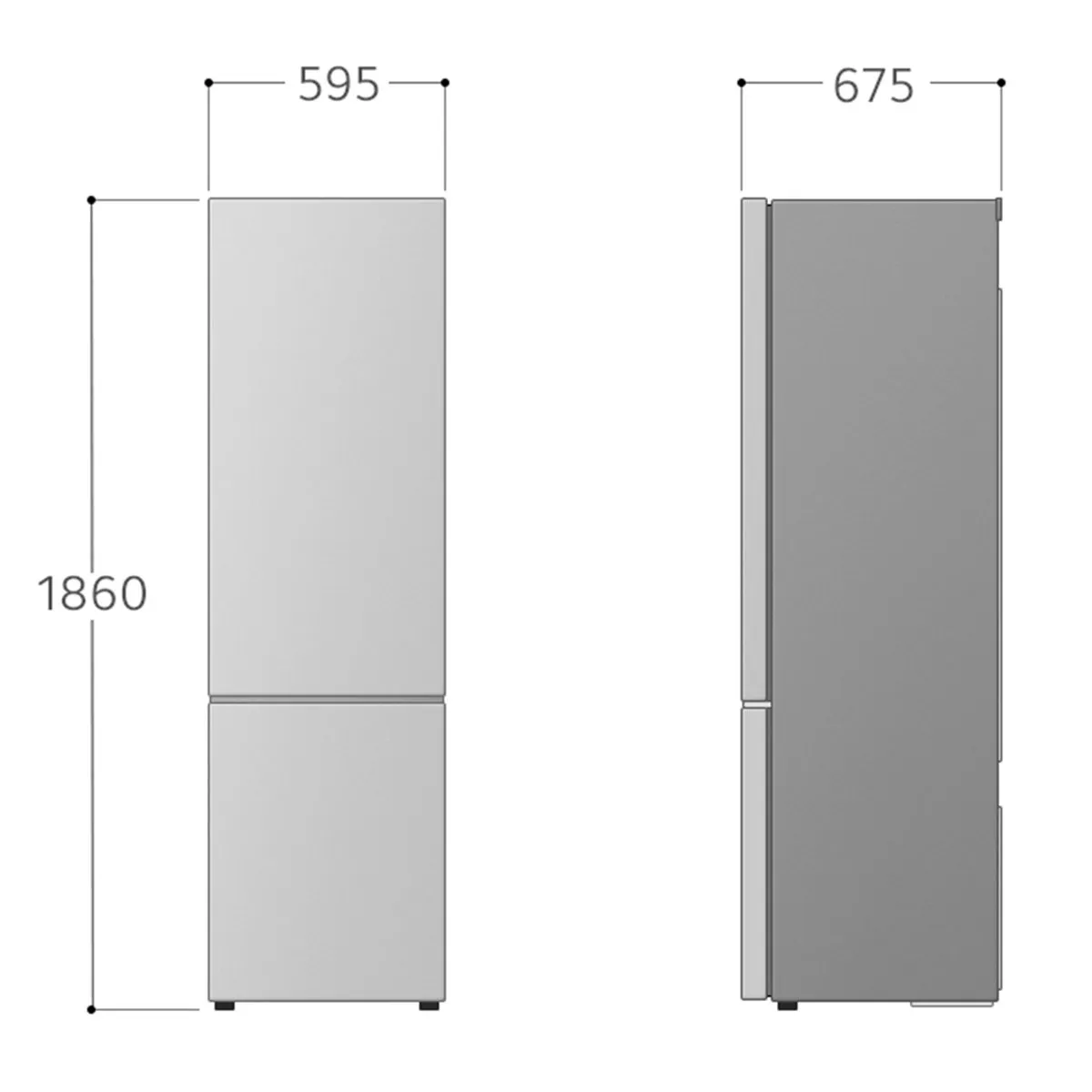 LG GBBS322BPY Koel-vriescombinatie 465L - Zilver