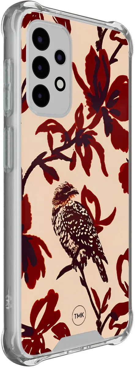 Casevibes Shockproof Hoesje Samsung Galaxy A52 5G - Rood - Bloemenpracht
