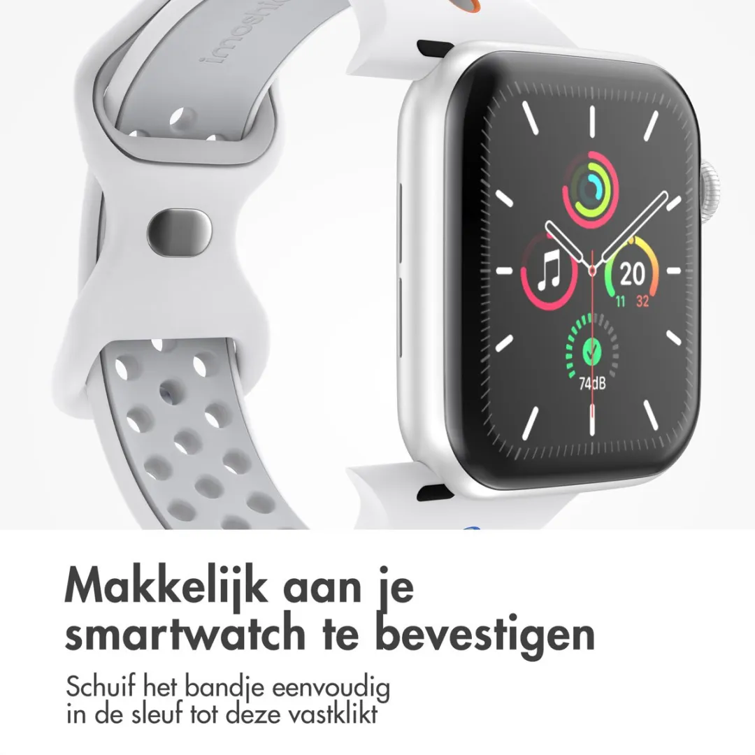 Imoshion Siliconen Sportband Apple Watch 44-49mm - White Rainbow