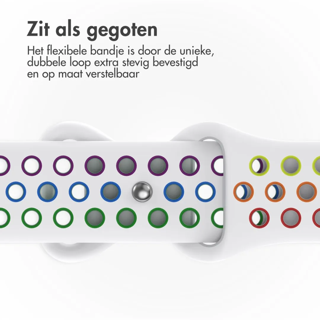Imoshion Siliconen Sportband Apple Watch 44-49mm - White Rainbow
