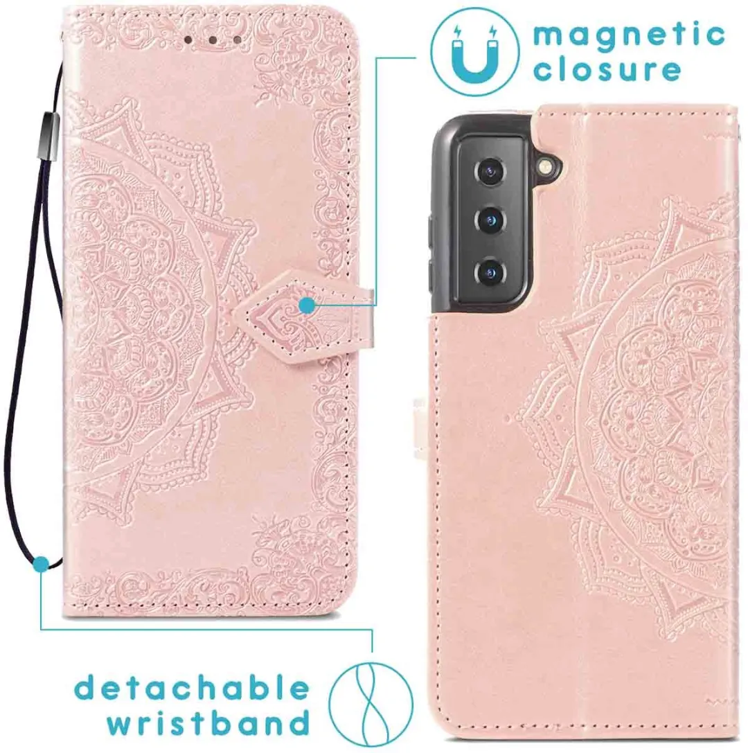 Imoshion Hoesje Samsung Galaxy S22 Mandala Bookcase Rosé Goud