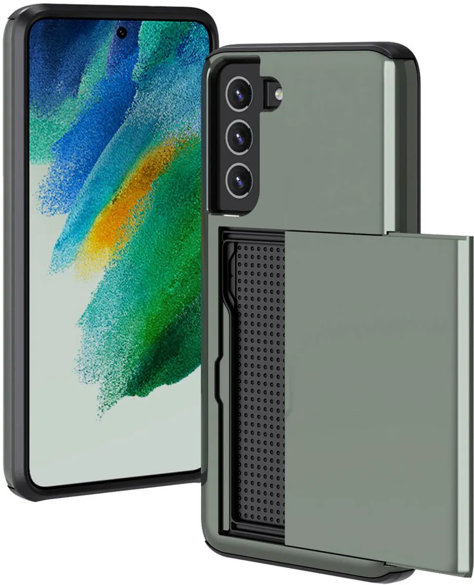 Imoshion Hoesje Samsung Galaxy S21 FE - Donkergroen - 2 Pasjes