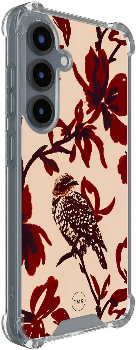 Casevibes Shockproof Hoesje S/S25/S/002 Samsung Galaxy S25 - Rood - Bloemenpracht
