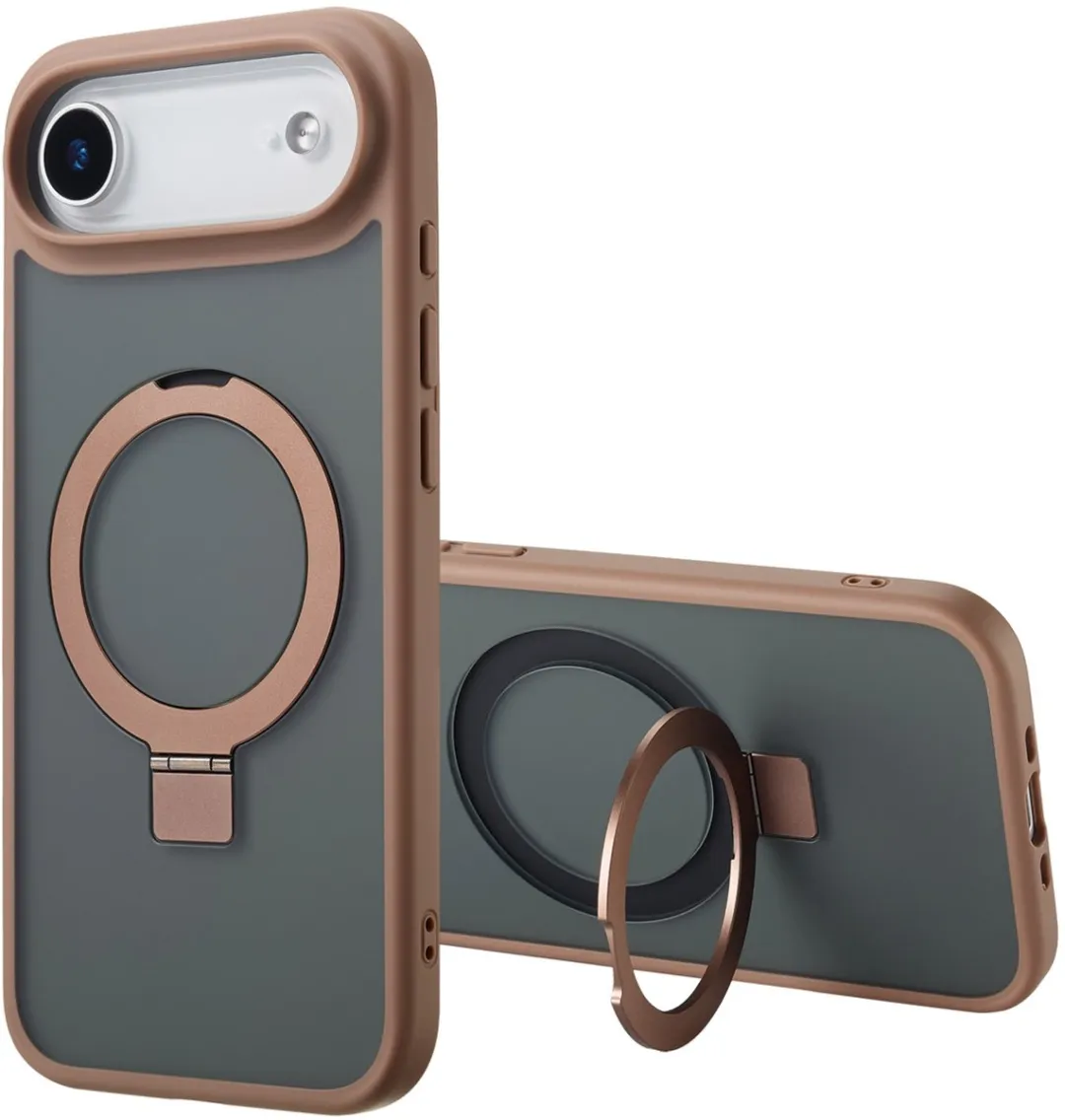 Accezz iPhone 17 Air Hoesje - MagSafe Ring Stand - Bruin