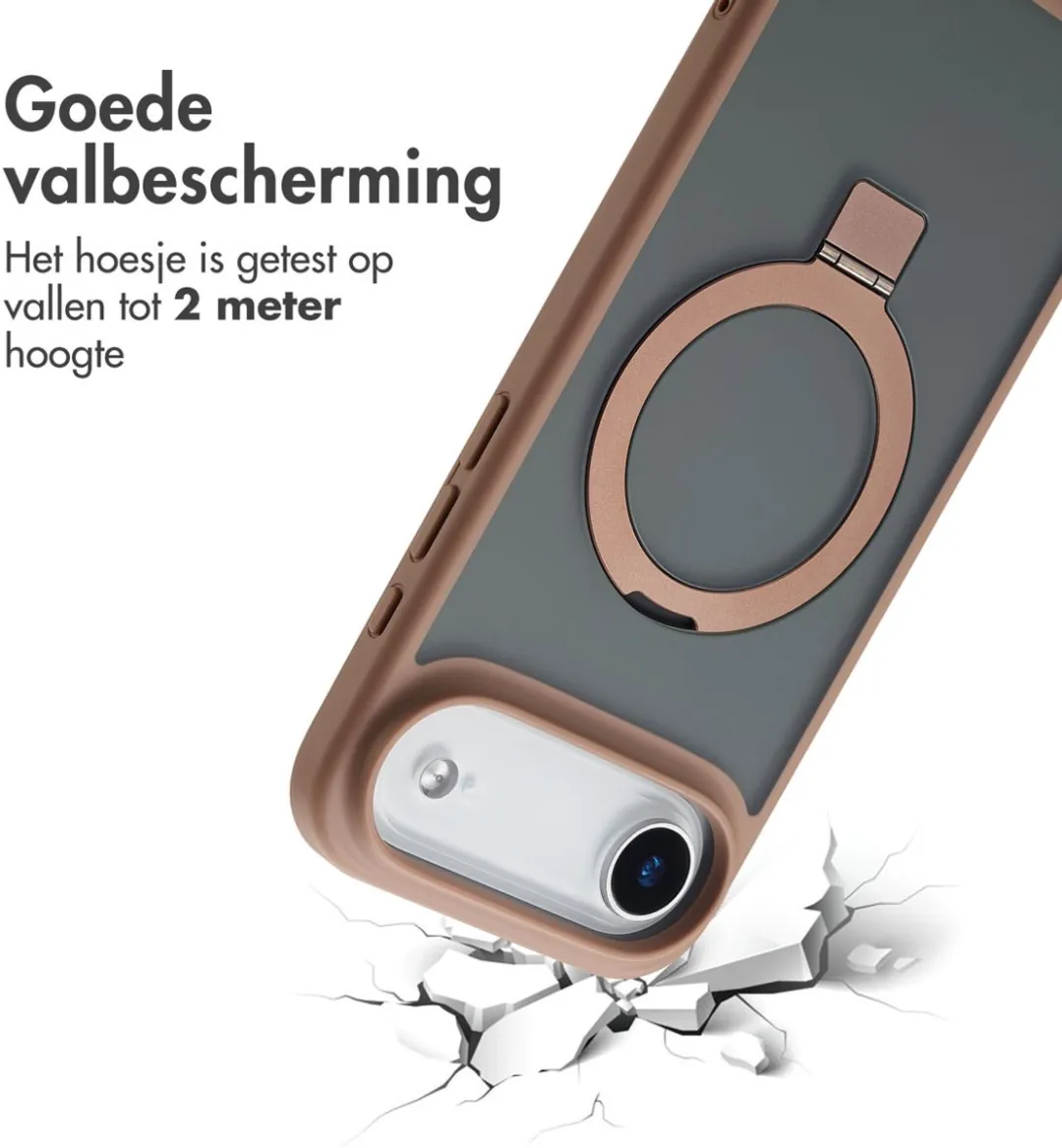 Accezz iPhone 17 Air Hoesje - MagSafe Ring Stand - Bruin