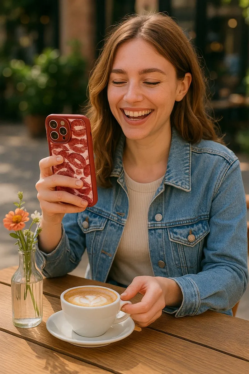 NUVEX iPhone 14 Telefoonhoesje - Rode Lippenstift