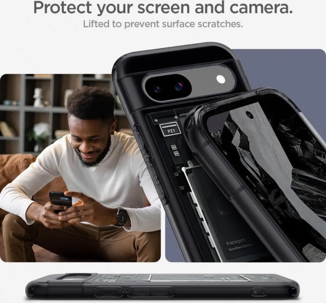 Spigen Ultra Hybrid Hoesje Zero One Zwart - Google Pixel 8a - afbeelding 6 van 6