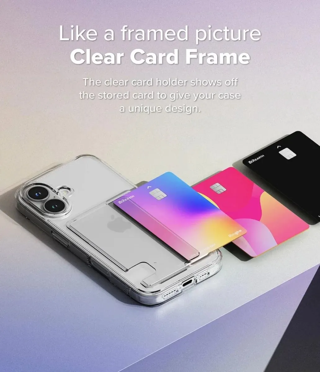 Ringke Fusion Card Hoesje iPhone 16 - Transparant