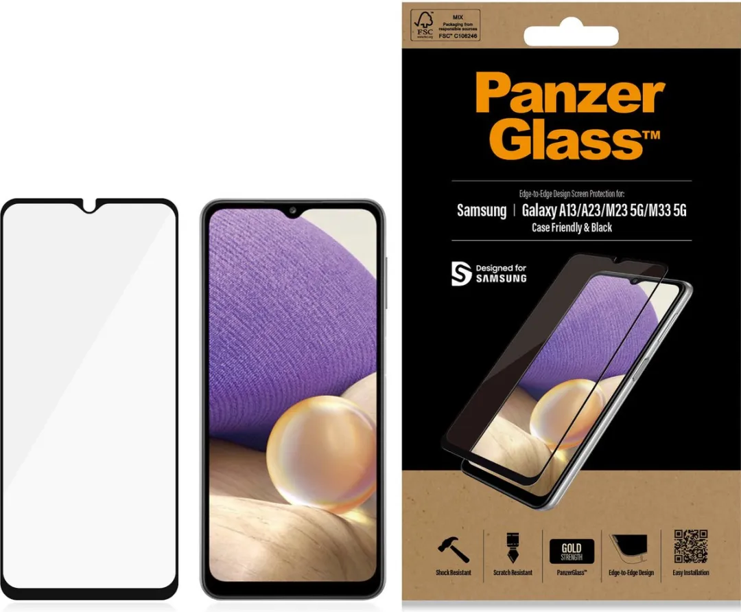 PanzerGlass Screenprotector Samsung Galaxy A13 4G - Zwart