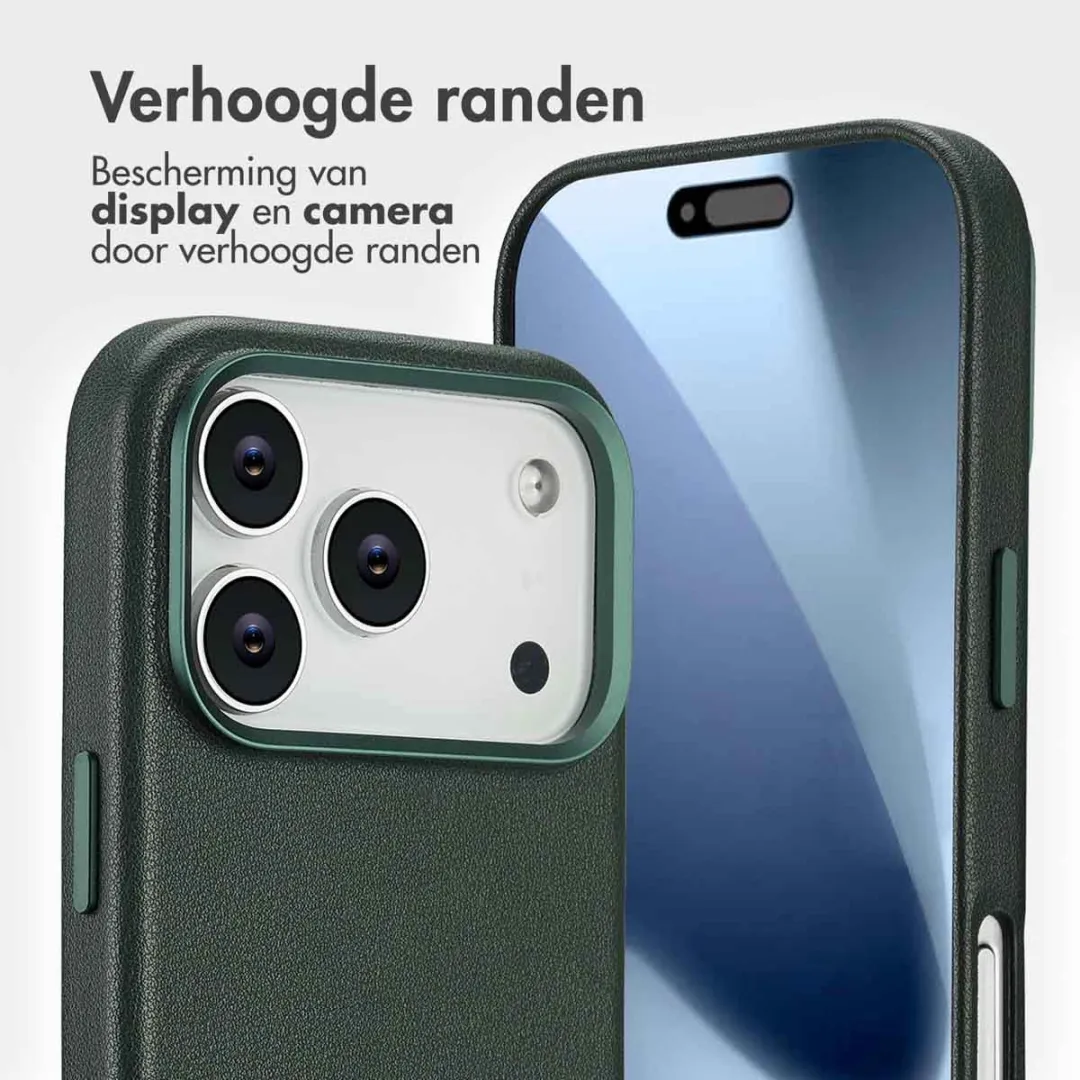 Accezz iPhone 17 Pro Hoesje 2-in-1 Leather Bookcase - 3 Pasjes - Cedar Green