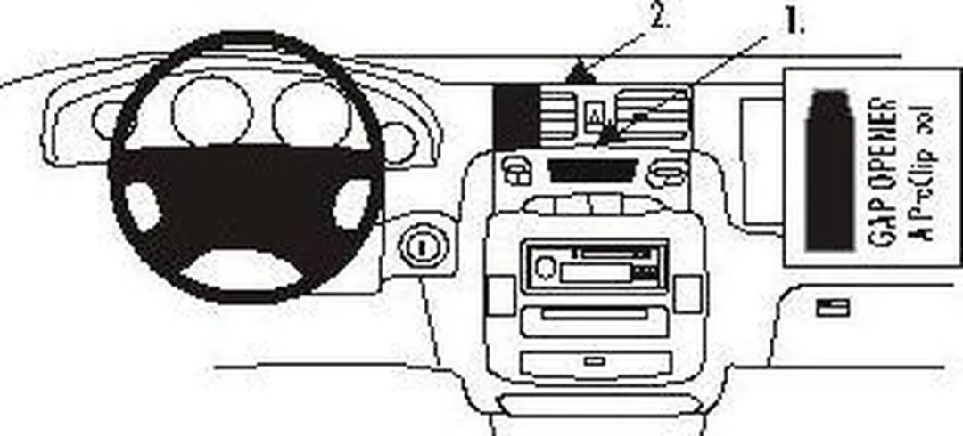 Brodit ProClip Hyundai Trajet 2000-2009 Center Mount Houder - Zwart