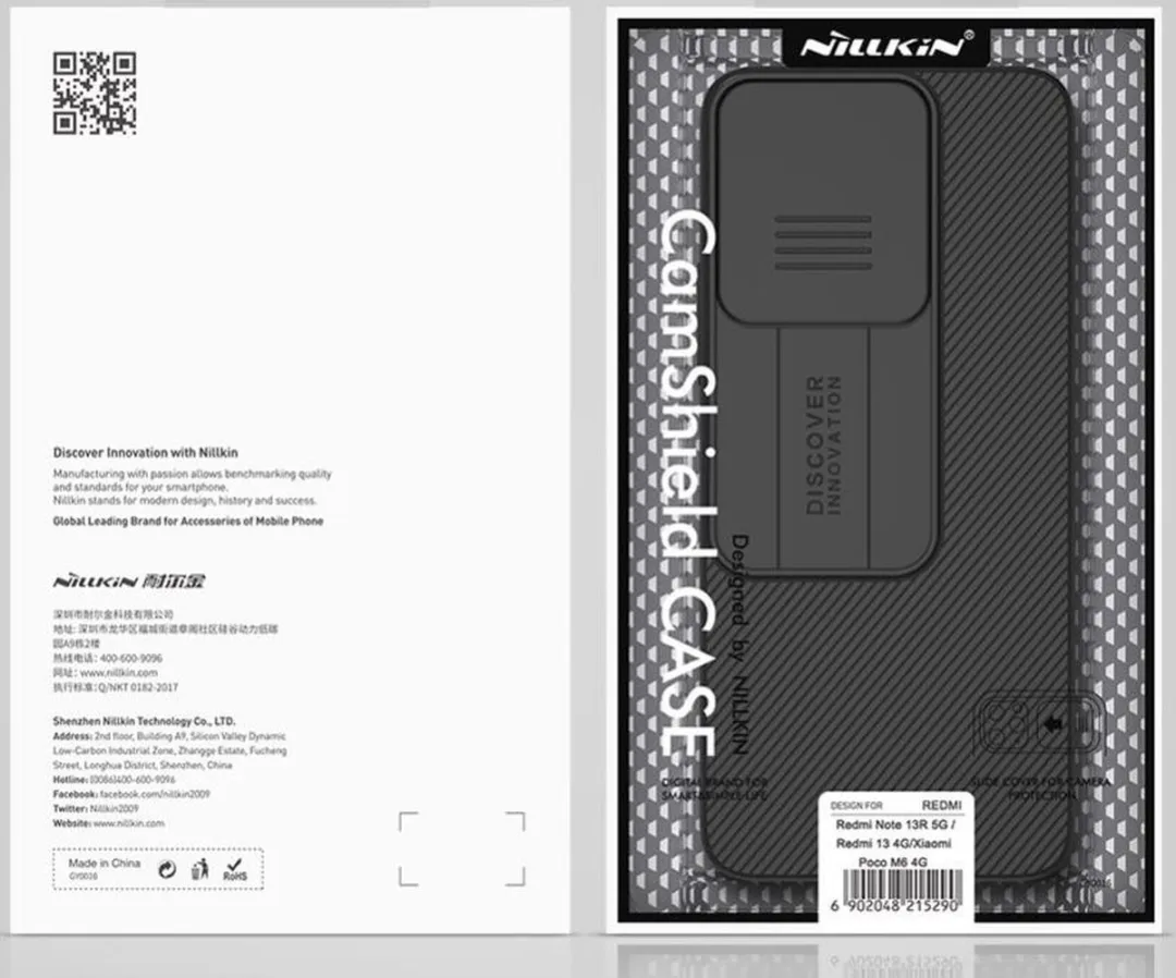 Nillkin CamShield Hoesje Xiaomi Poco M6/Redmi 13 - Zwart - afbeelding 6 van 6