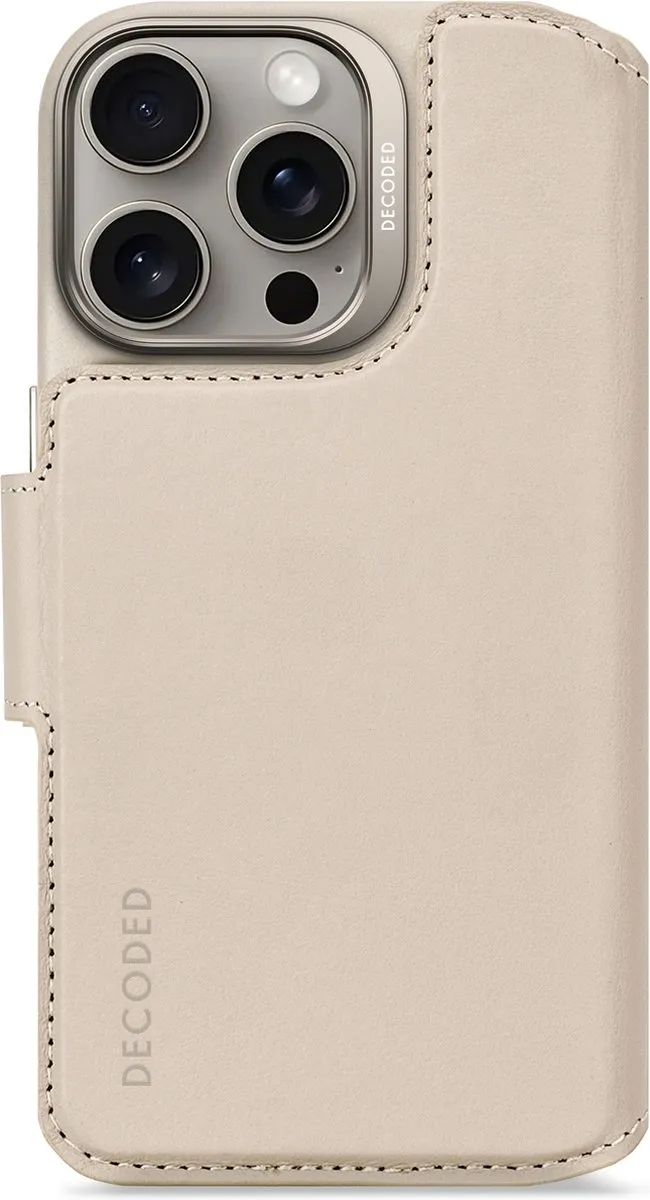 Decoded Leren Hoesje iPhone 16 Pro Clay Beige