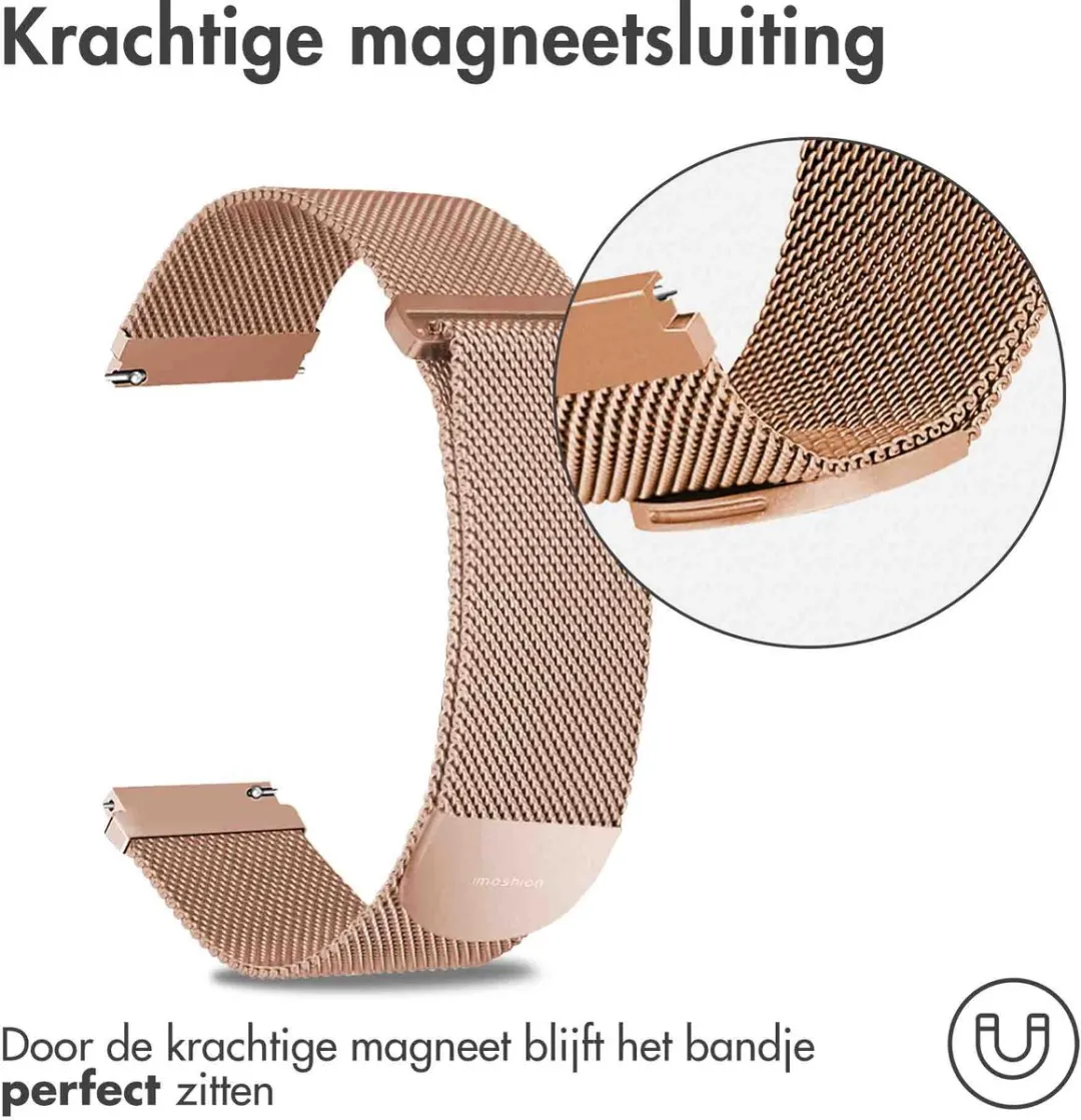 Imoshion Milanees Magnetisch Bandje 20mm - Maat M - Rosé Goud
