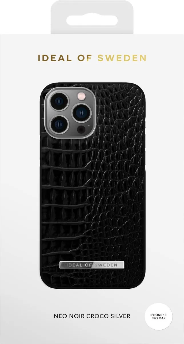 iDeal of Sweden Atelier Case iPhone 13 Pro Max Neo Noir Croco Silver - IDACSS22-I2167-306 - afbeelding 5 van 6