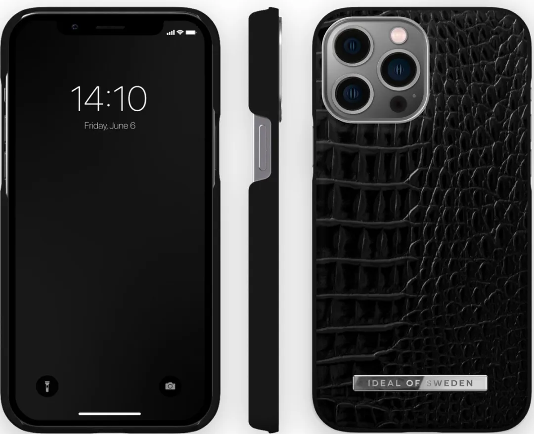 iDeal of Sweden Atelier Case iPhone 13 Pro Max Neo Noir Croco Silver - IDACSS22-I2167-306 - afbeelding 3 van 6