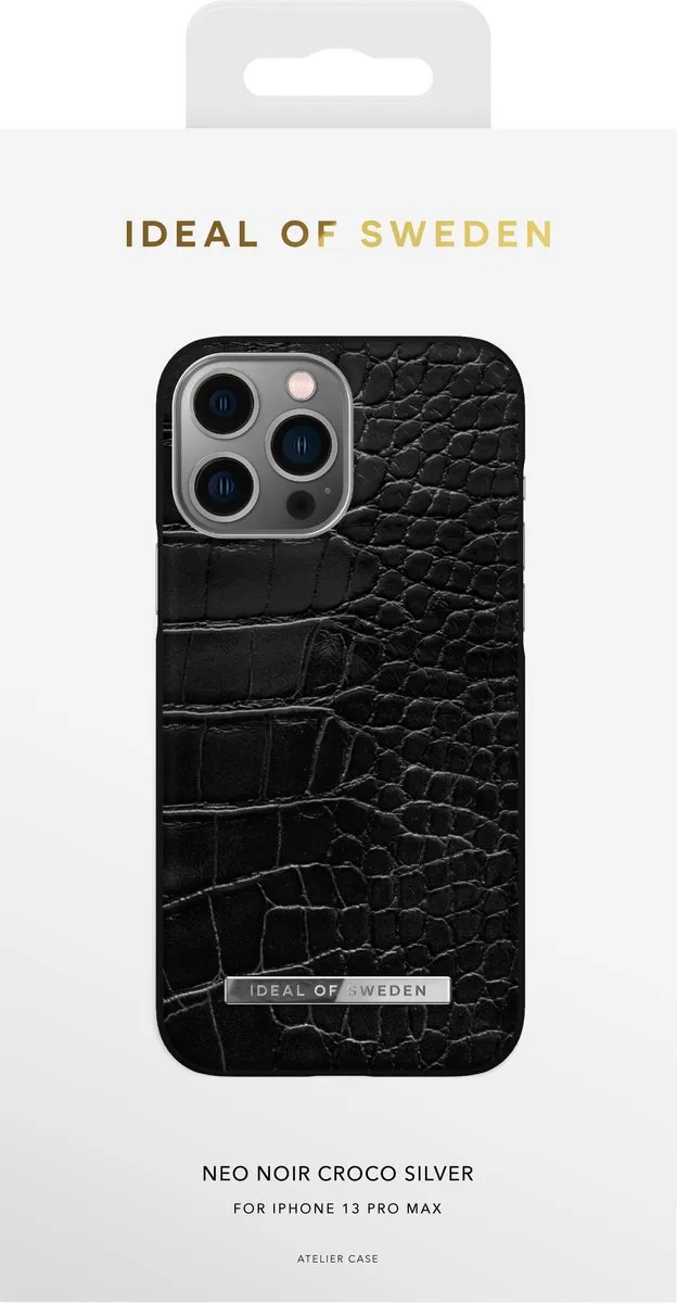 iDeal of Sweden Atelier Case iPhone 13 Pro Max Neo Noir Croco Silver - IDACSS22-I2167-306 - afbeelding 2 van 6