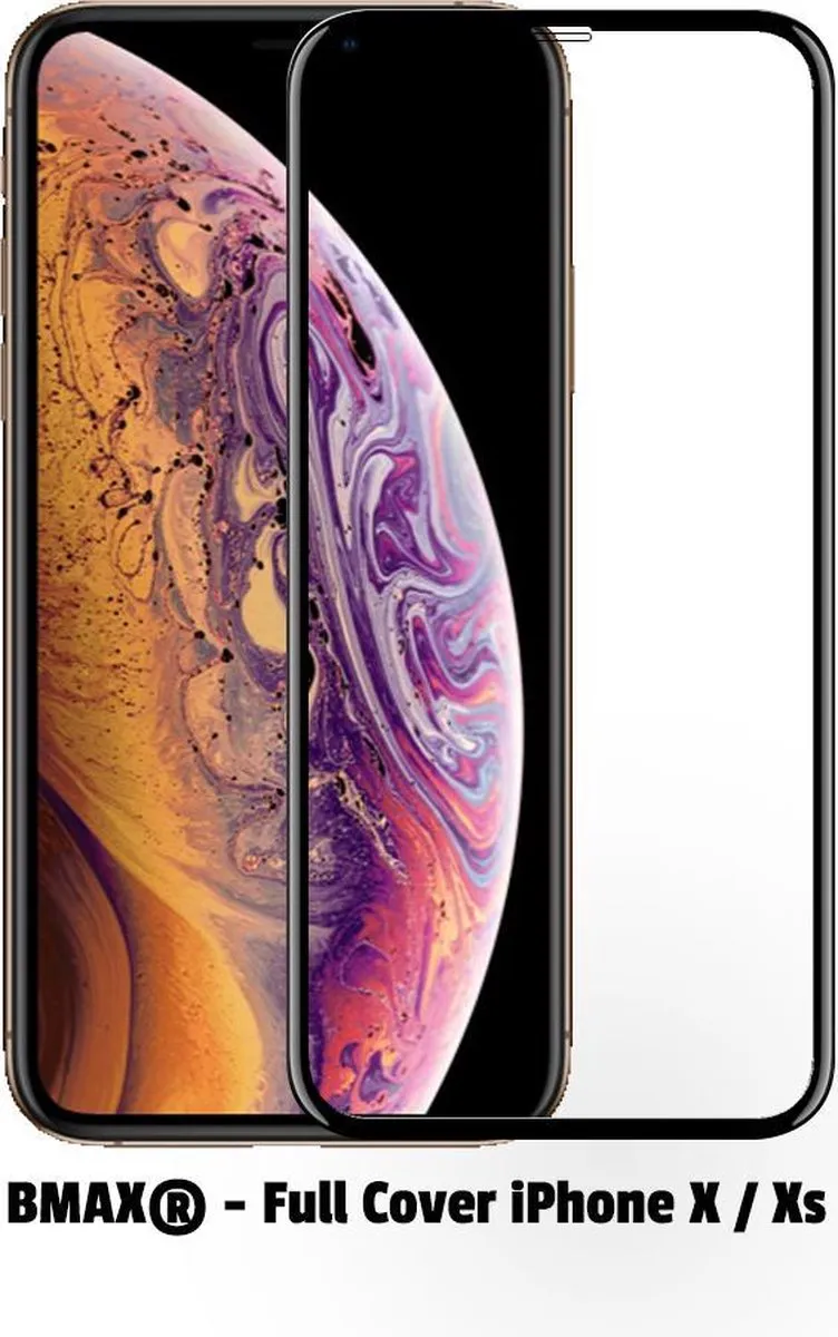BMAX iPhone X/Xs Full Cover Glazen Screenprotector - 2 Stuks