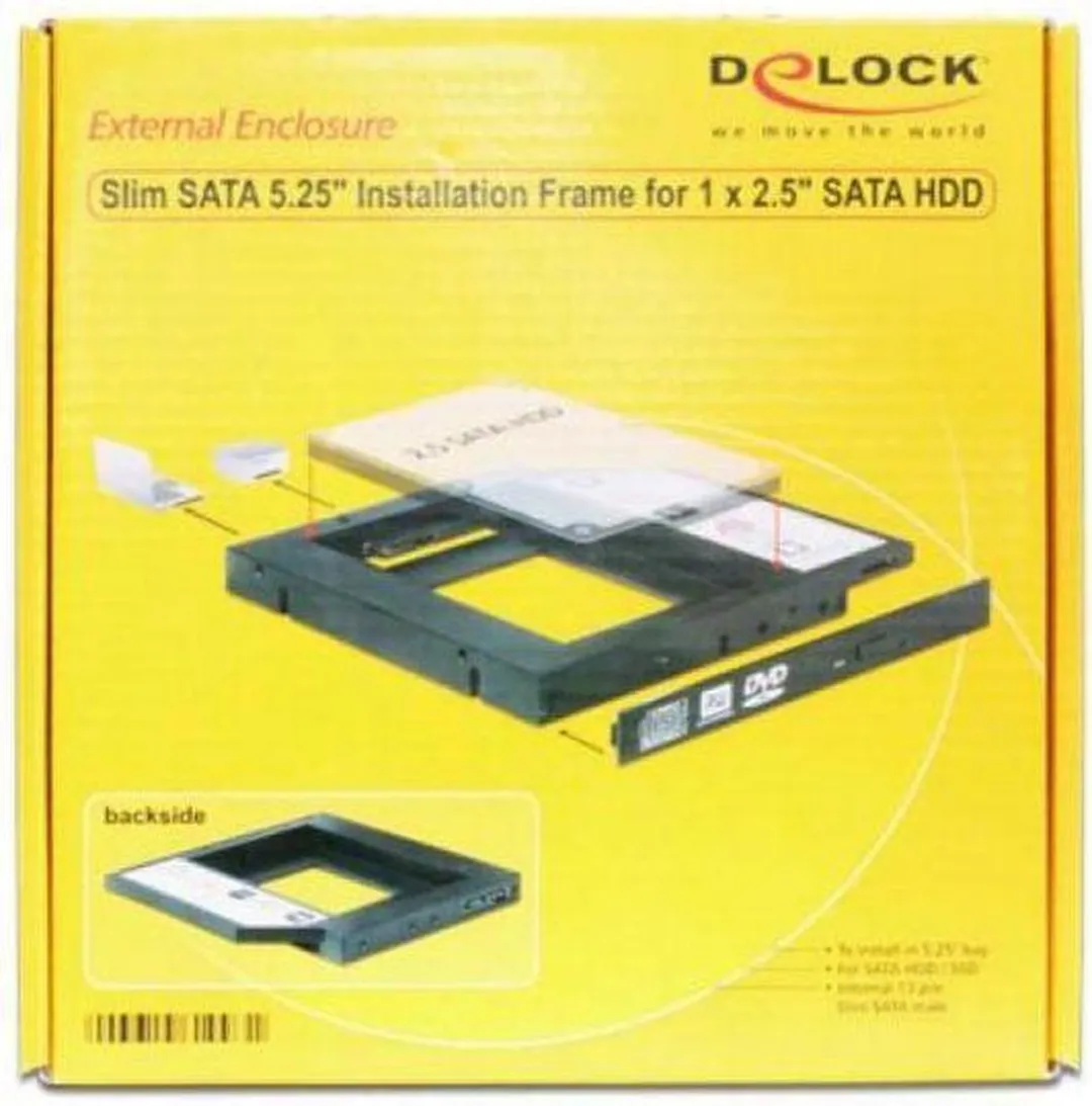 Delock SLIM SATA 5.25" Inbouwframe 61993 - Zwart