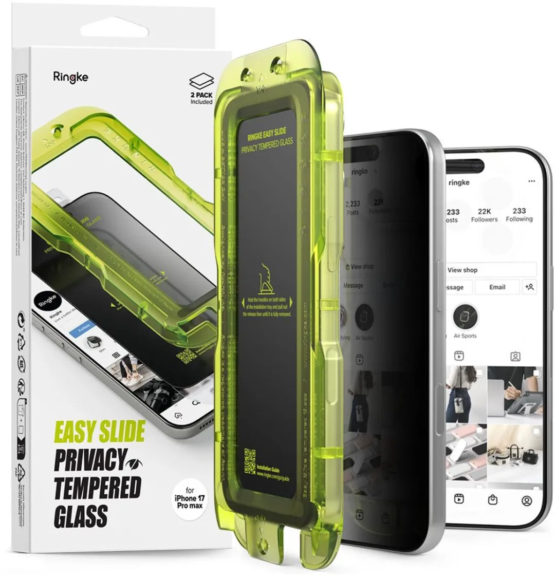 Ringke Easy Slide Privacyglas iPhone 17 Pro Max - 2 Stuks
