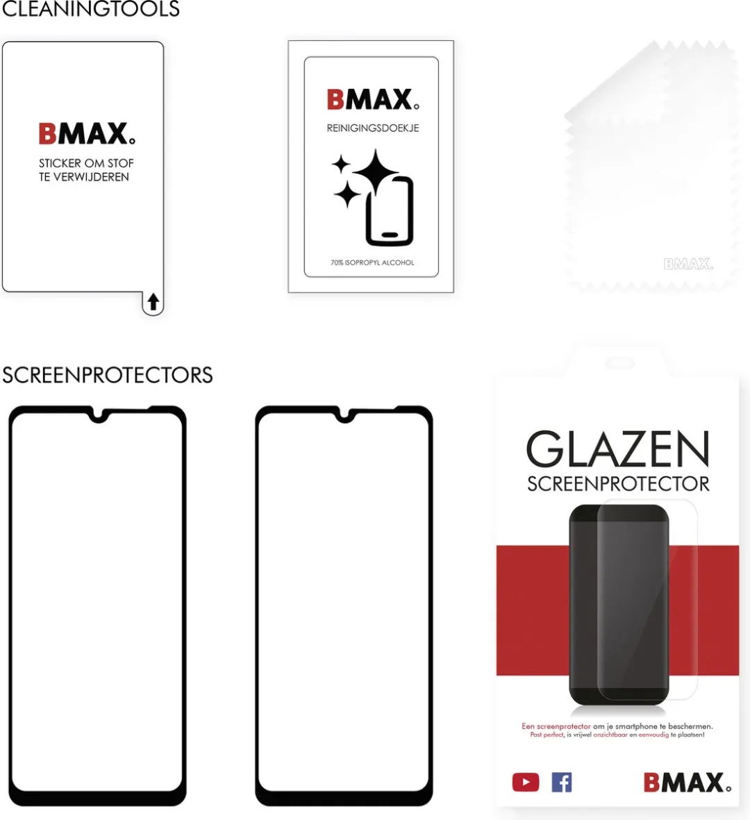 BMAX Samsung Galaxy M13 Screenprotector - 2 Stuks - Zwart