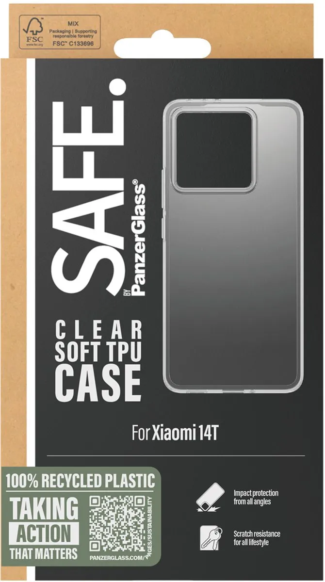 PanzerGlass SAFE. TPU Hoes Xiaomi Redmi Note 13 - Transparant - afbeelding 2 van 4