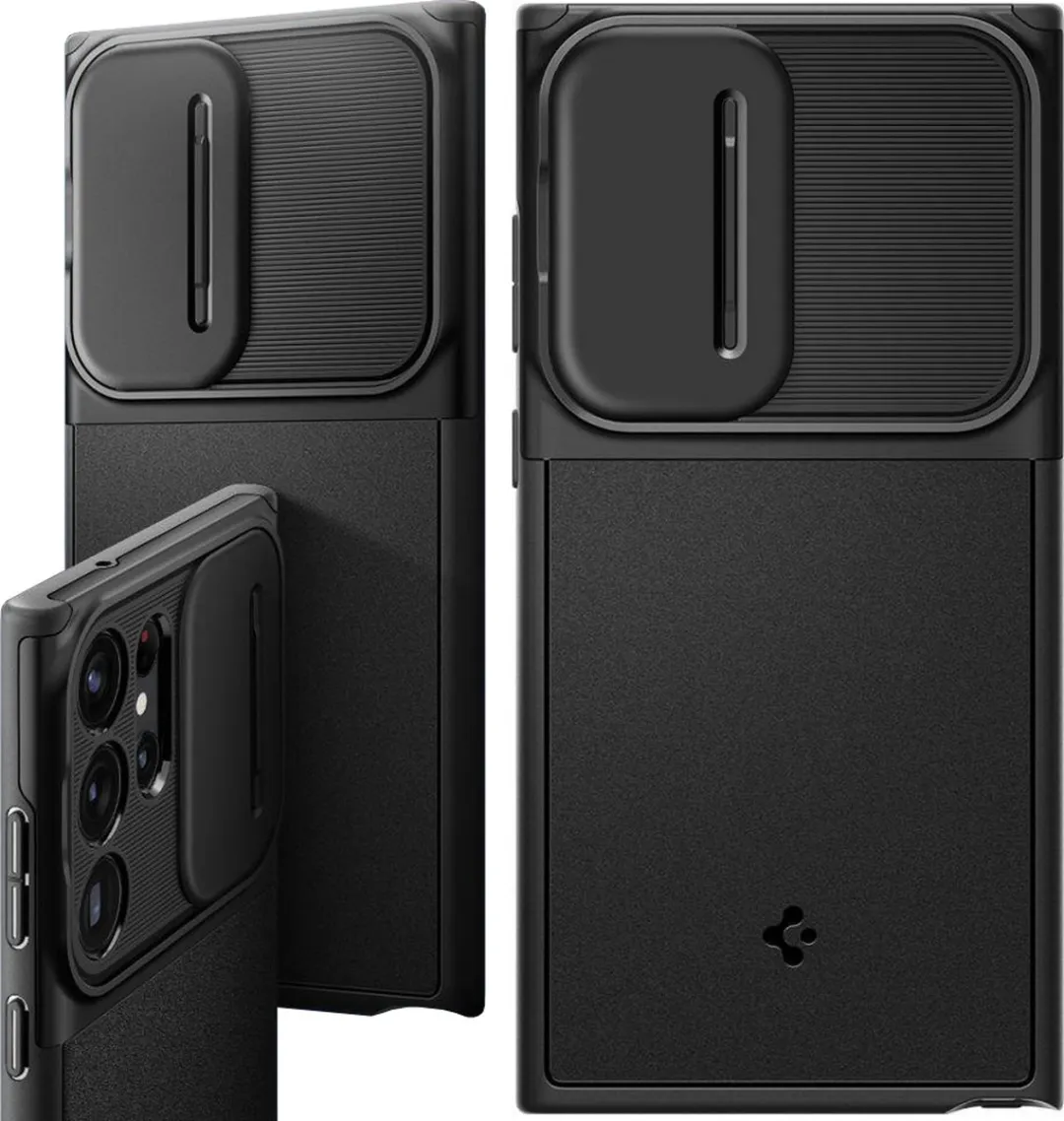 Spigen Optik Armor Hoesje Samsung Galaxy S23 Ultra - Zwart