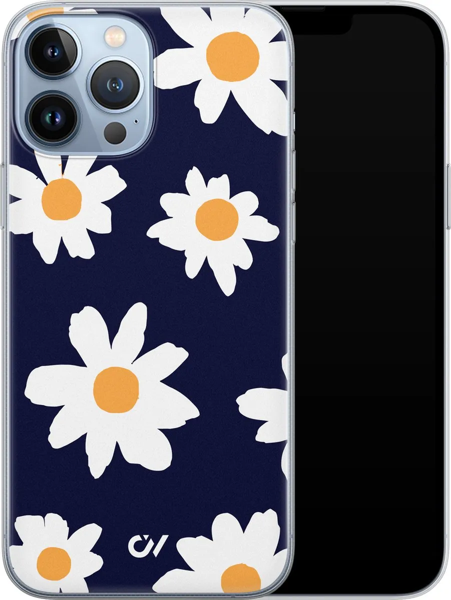 Casevibes Hoesje iPhone 13 Pro Max A/13PM/UV/047 - Blauw Sweet Daisies