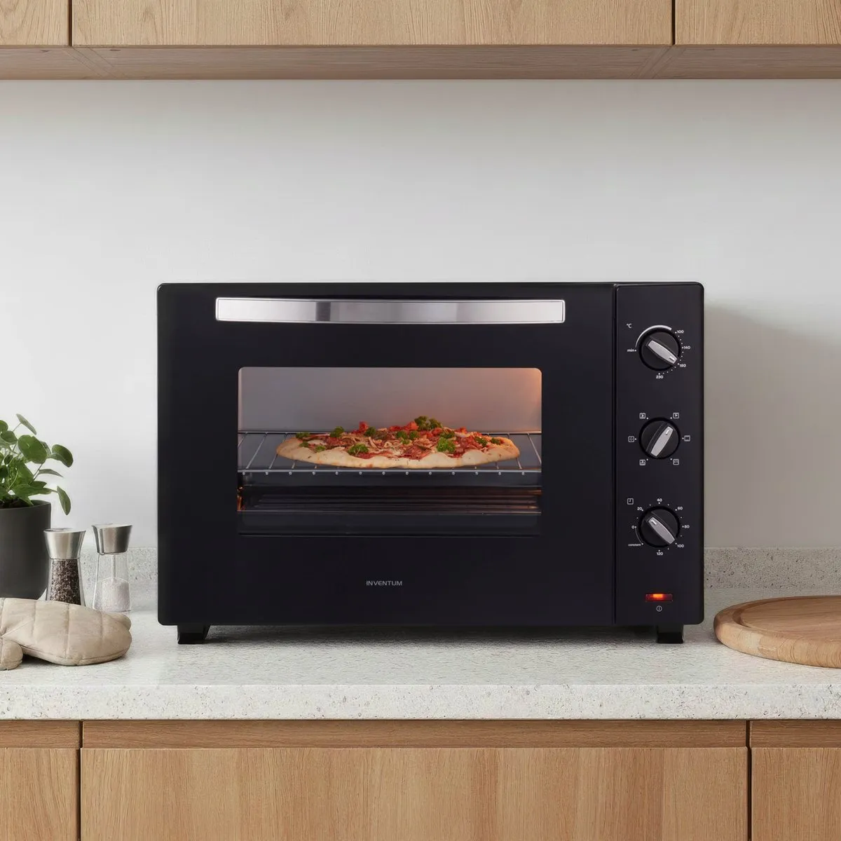 Inventum OV607B - Vrijstaande heteluchtoven - Draaispit - 60 liter - 2000 watt - 6 programma's - Zwart