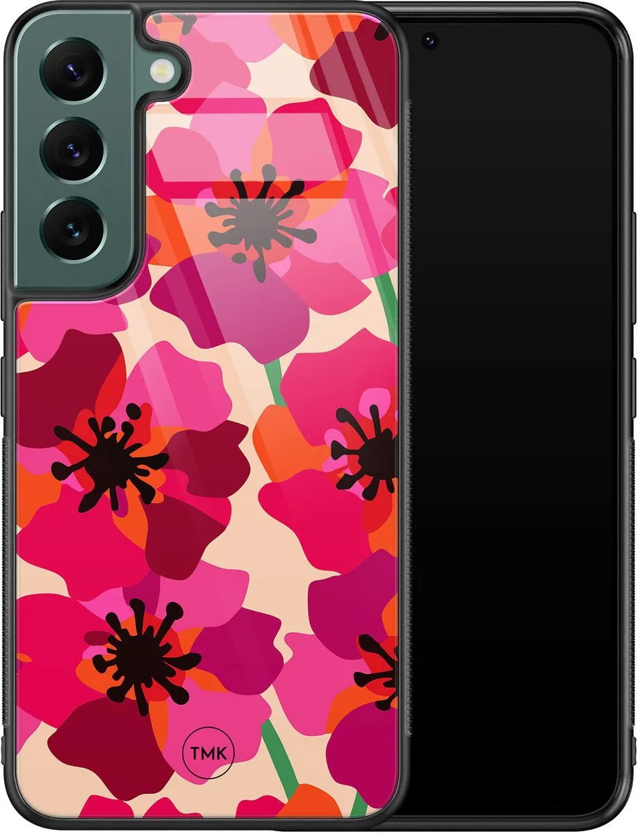 Casevibes Samsung Galaxy S22 Hoesje - Roze Floral Bliss