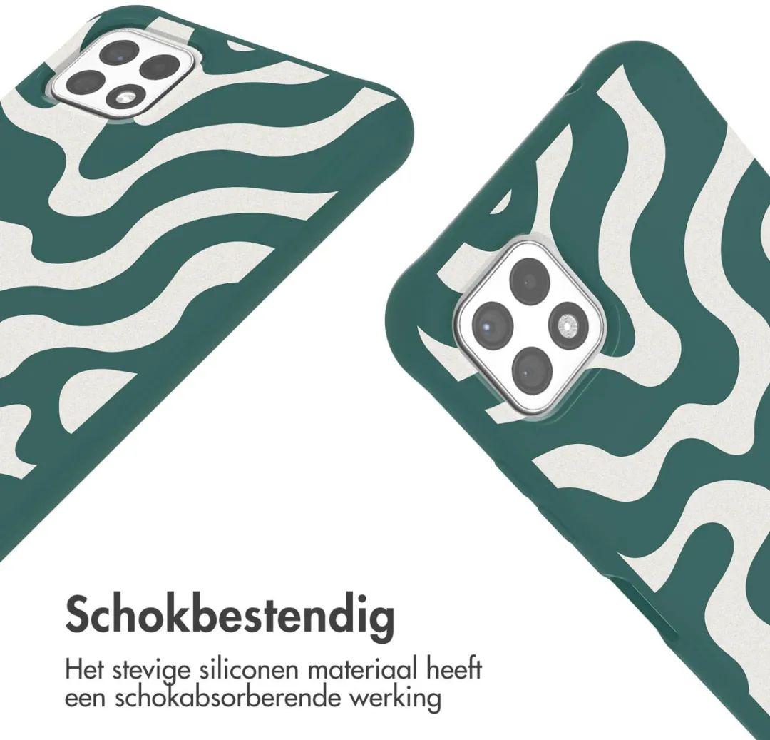 Imoshion Hoesje Samsung Galaxy A22 5G - Petrol Green Groovy - afbeelding 3 van 4