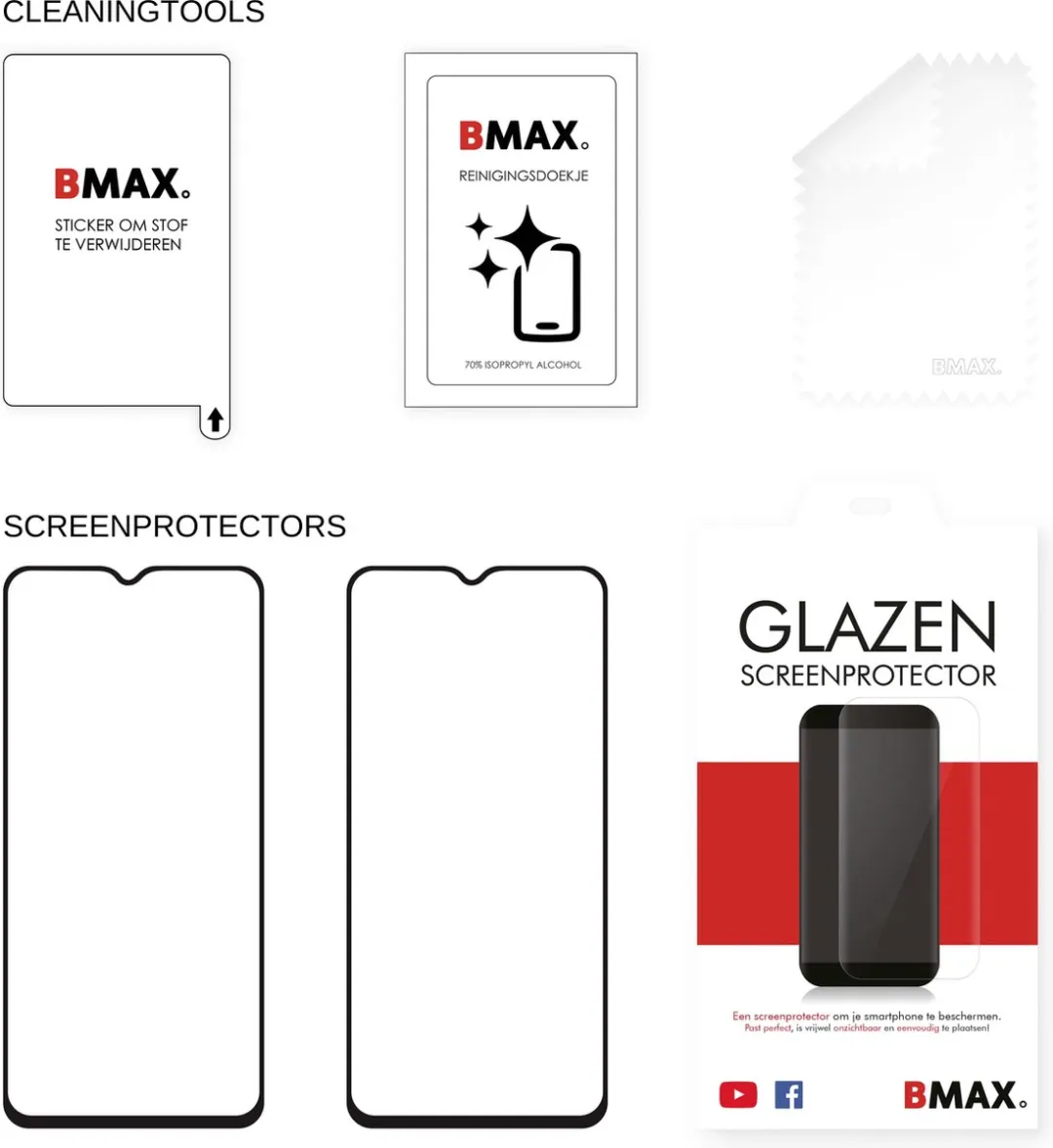 BMAX Screenprotector Xiaomi POCO M5 - 2 Stuks - Zwart
