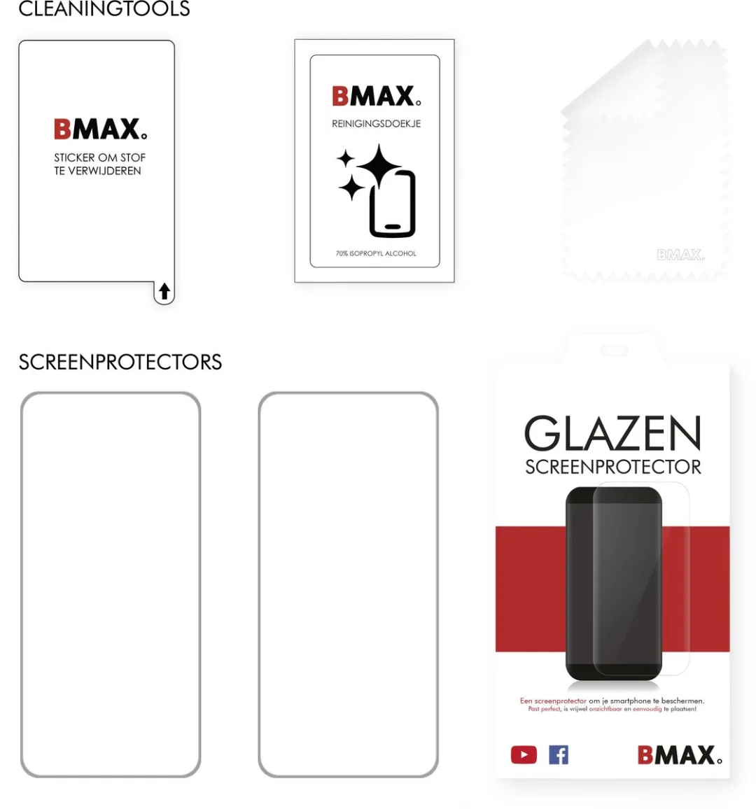 BMAX iPhone 17 Schermbeschermer - 2 Stuks