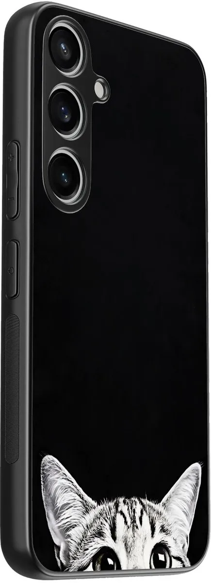 Casevibes Samsung Galaxy A55 Hoesje - Zwart - Kat Kiekeboe - TPU