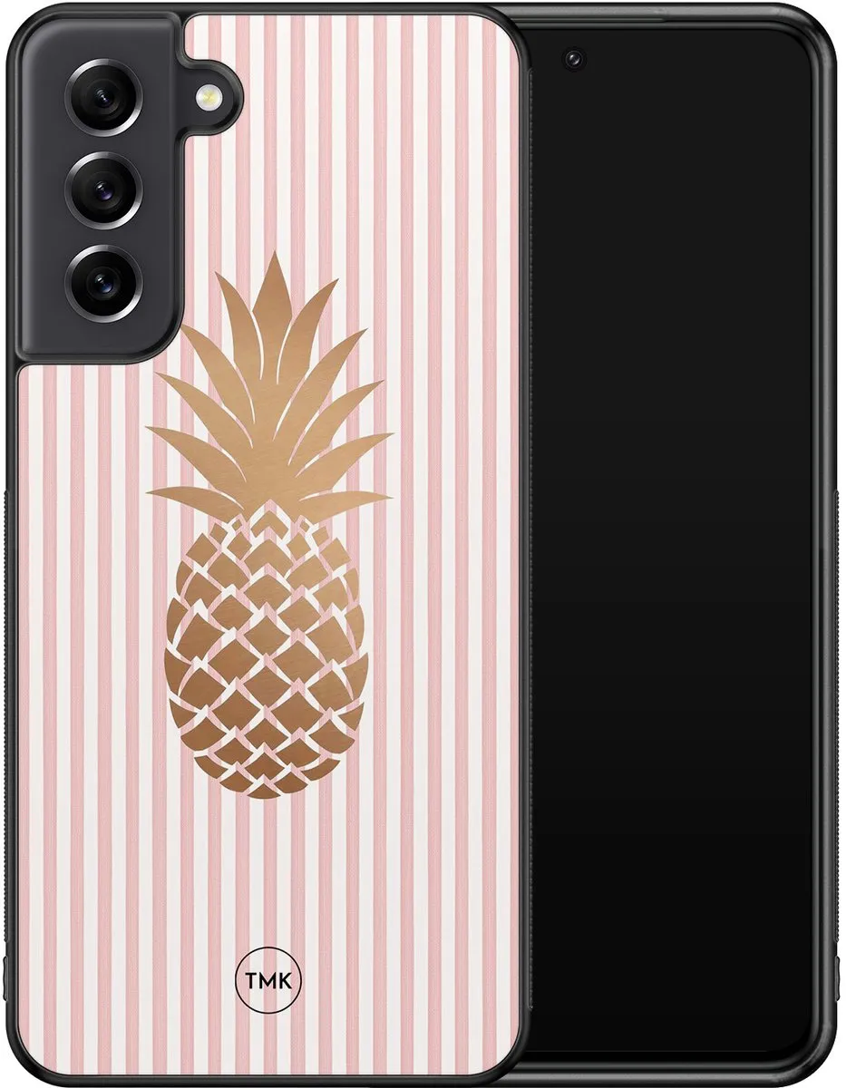 Casevibes Samsung Galaxy S21 FE Hoesje - Ananas Roze