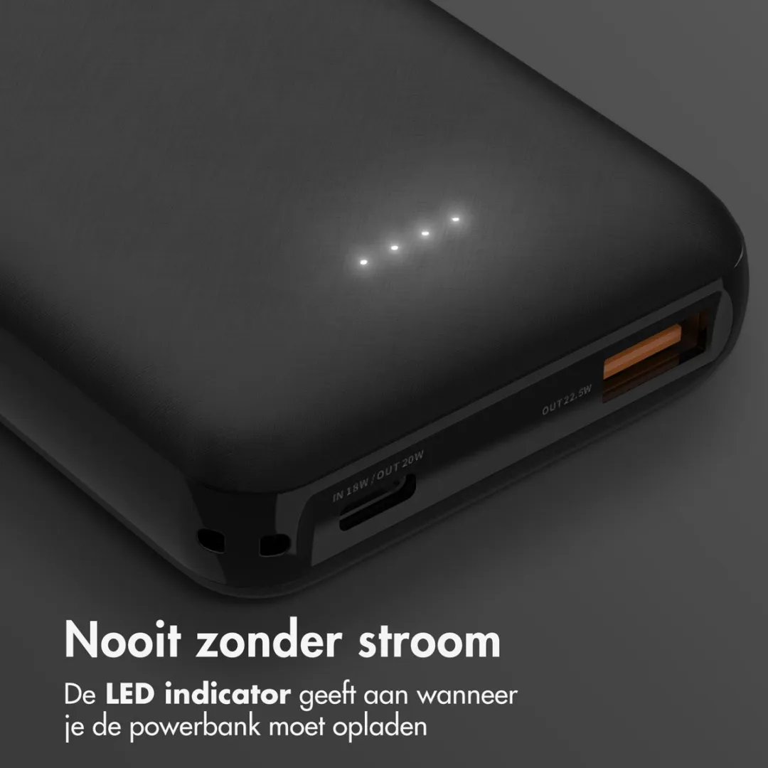 Imoshion Ultra Compacte Powerbank 10.000mAh SH00069598 - 22.5W - USB-C/A - Zwart