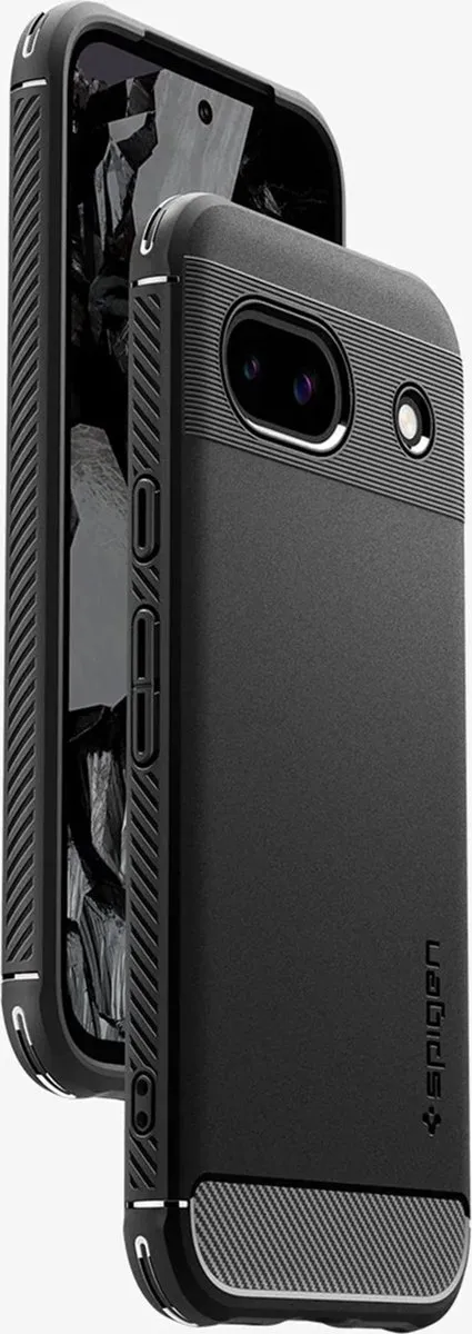 Spigen Rugged Armor ACS07259 Hoesje - Google Pixel 8a - Carbon Zwart - afbeelding 6 van 6